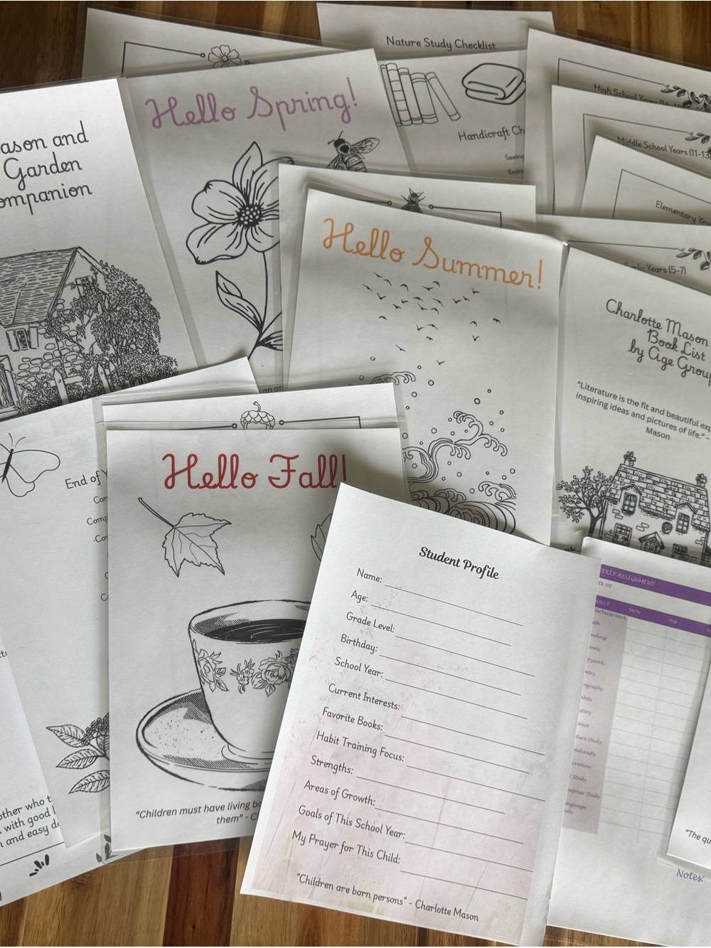 Charlotte Mason + nature study + garden-themed homeschool planning bundle!
